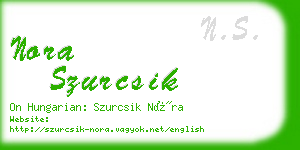 nora szurcsik business card